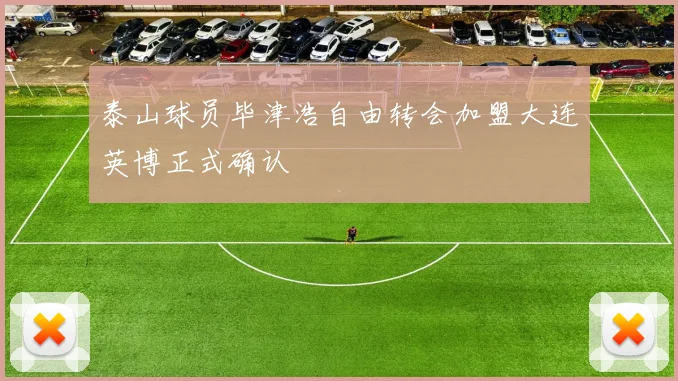 泰山球员毕津浩自由转会加盟大连英博正式确认